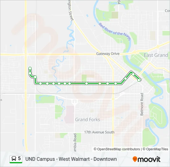5 Bus Line Map
