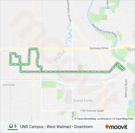 5 Bus Line Map