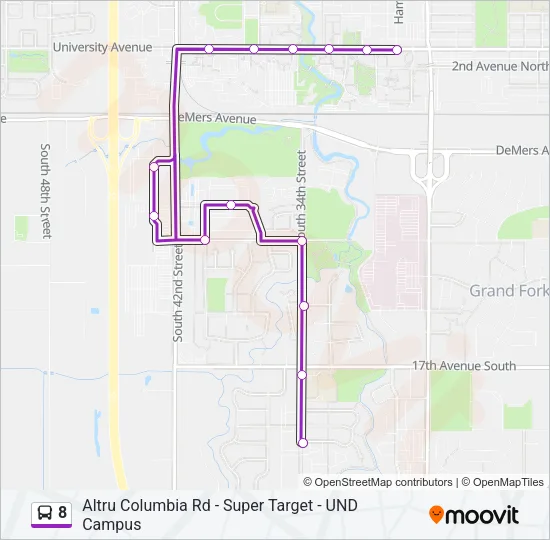 8 Bus Line Map