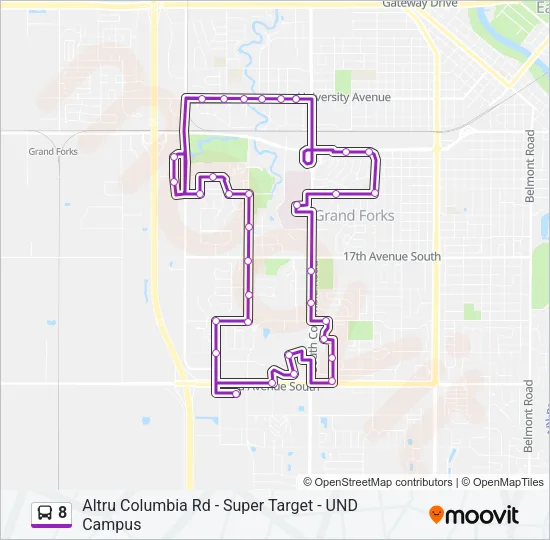 8 Bus Line Map
