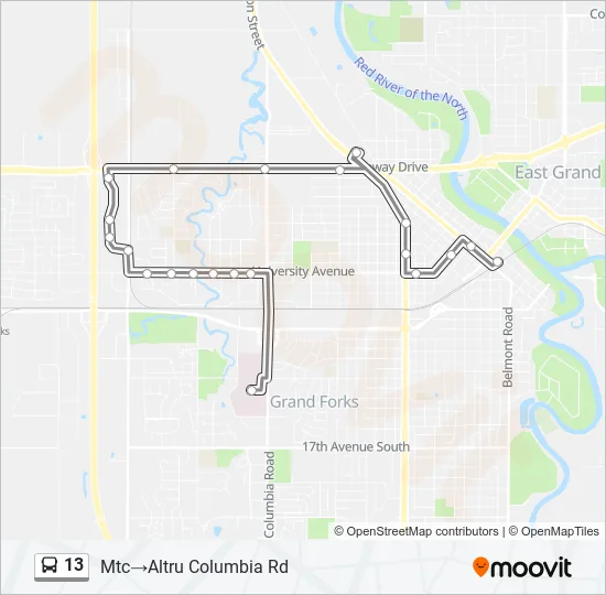 13 Bus Line Map