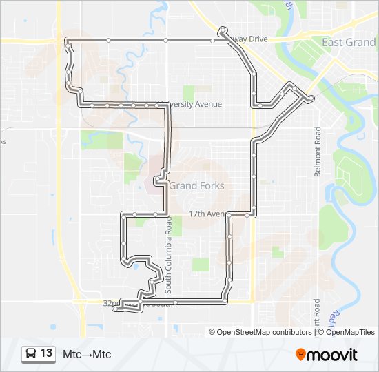 13 bus Line Map