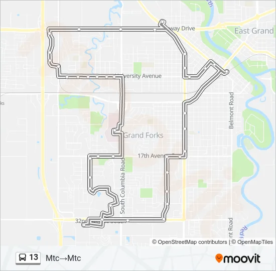 13 Bus Line Map
