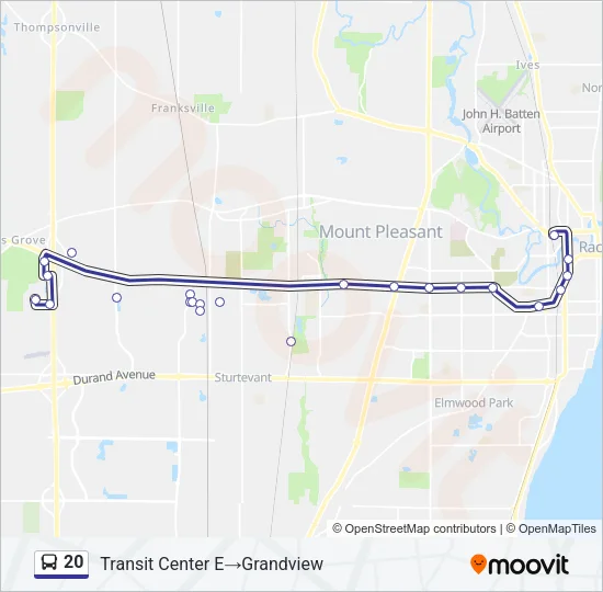 20 Bus Line Map