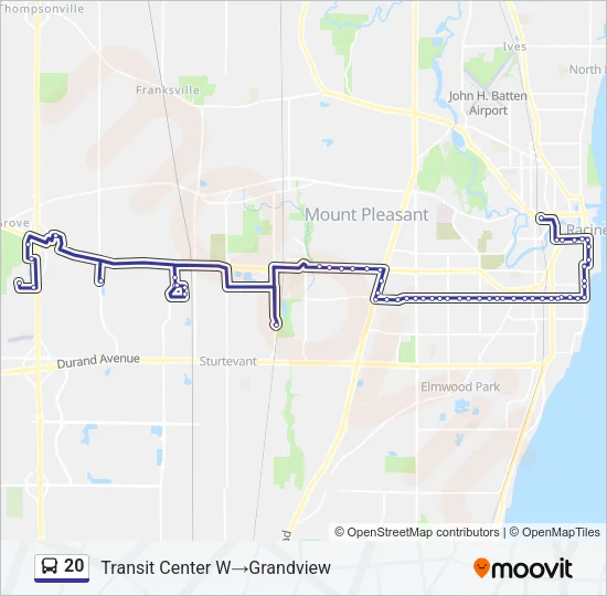 20 Bus Line Map