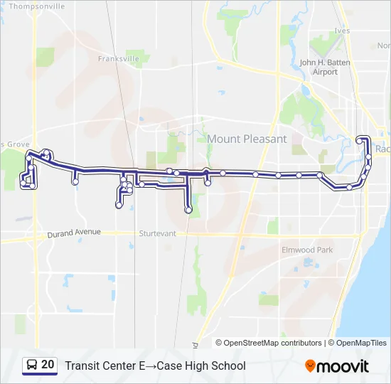 20 Bus Line Map