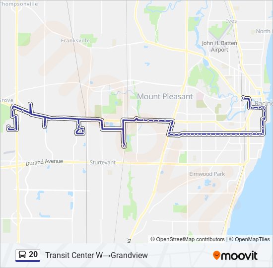 20 Route: Schedules, Stops & Maps - Transit Center W‎→Grandview 