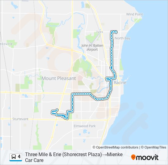 Mapa de 4 de autobús