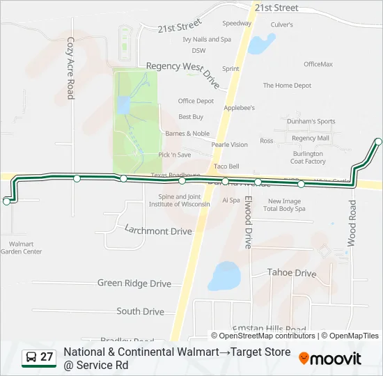27 Bus Line Map
