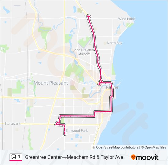 1 bus Line Map