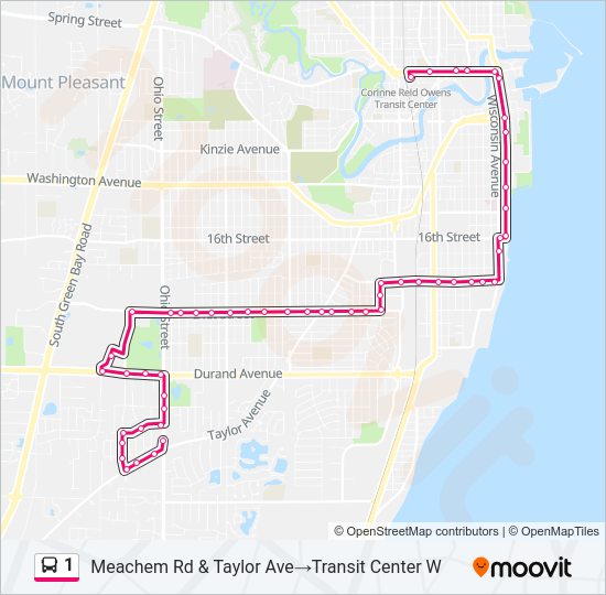 1 Bus Line Map