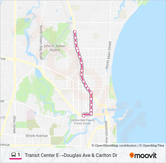 1 Bus Line Map