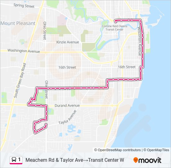 1 bus Line Map