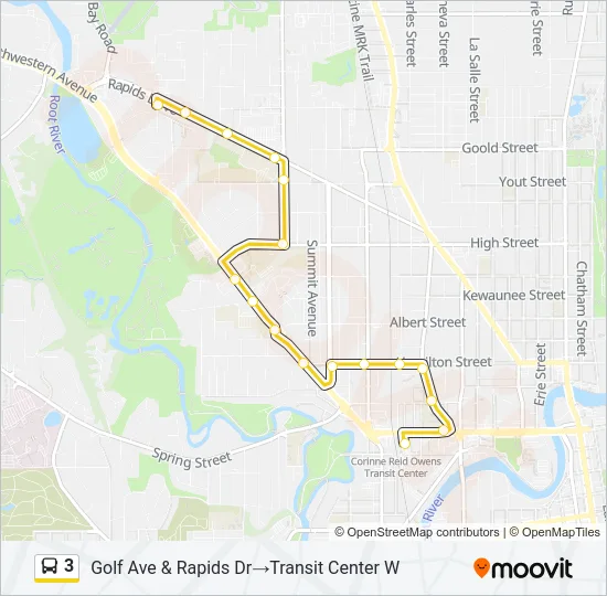 3 Bus Line Map