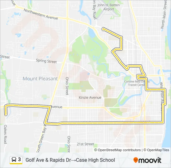 3 Bus Line Map