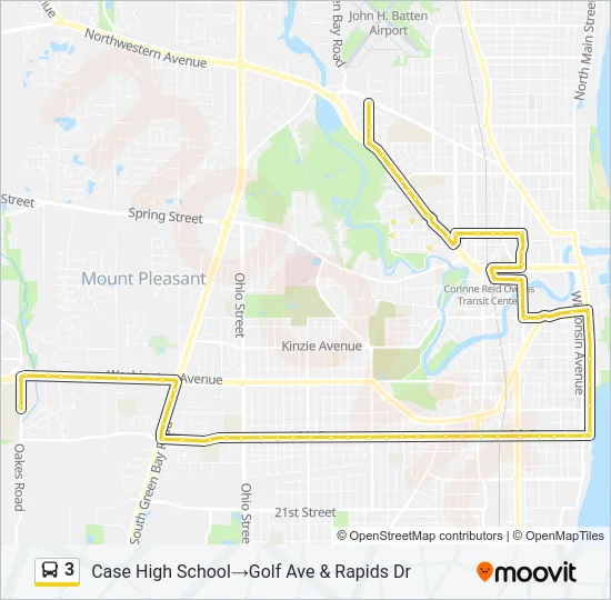3 Bus Line Map