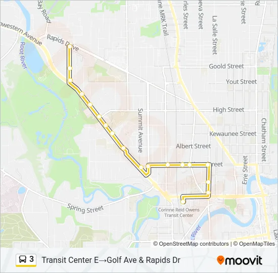 3 Bus Line Map