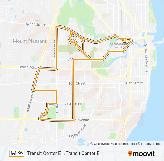 86 Bus Line Map