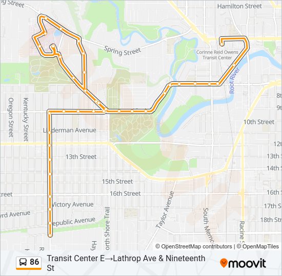 86 bus Line Map