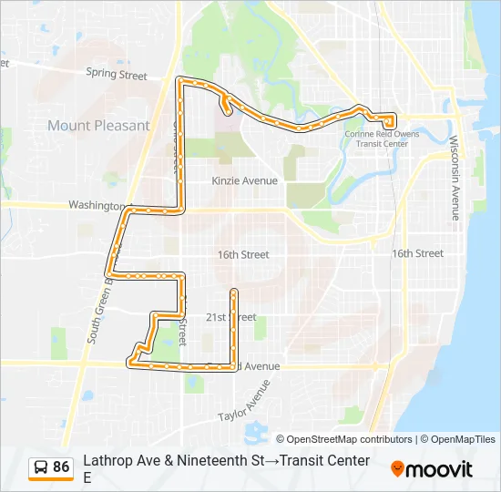 86 Bus Line Map