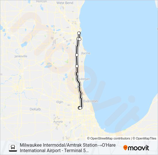 WISCONSIN COACH LINES Bus Line Map