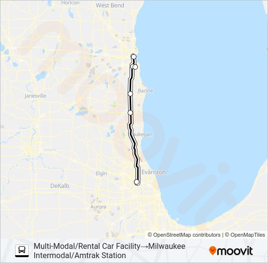WISCONSIN COACH LINES Bus Line Map