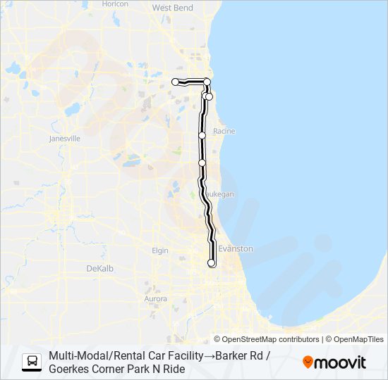 Mapa de WISCONSIN COACH LINES de autobús