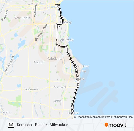 WISCONSIN COACH LINES Bus Line Map