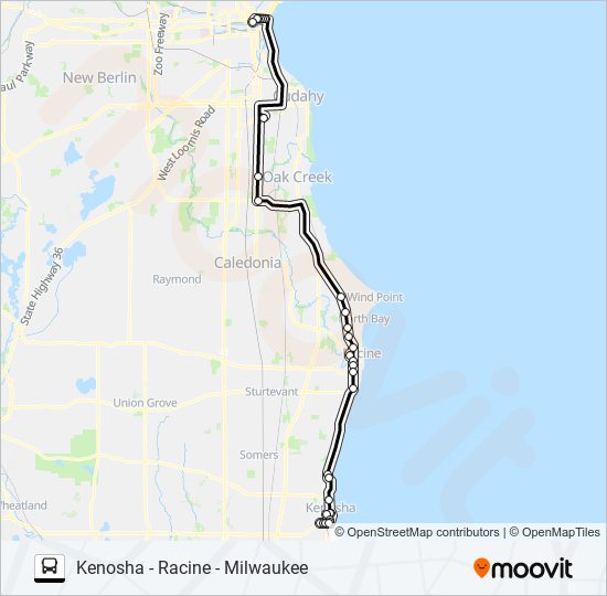 WISCONSIN COACH LINES bus Line Map