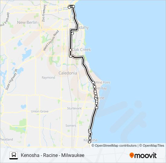 Mapa de WISCONSIN COACH LINES de autobús