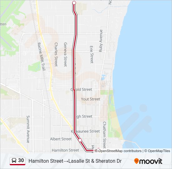 30 bus Line Map