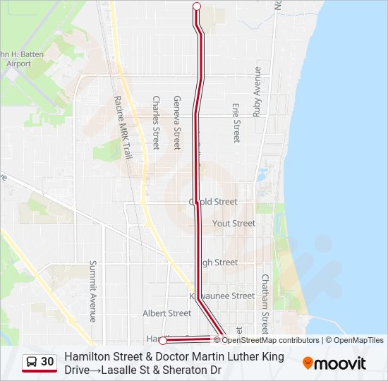 30 bus Line Map