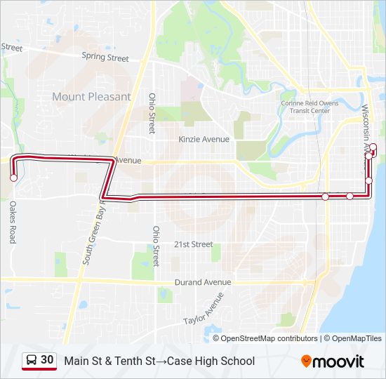 30 bus Line Map