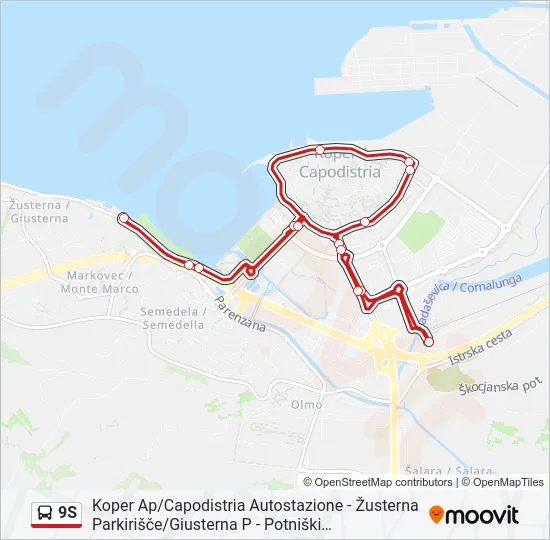 9S Bus Line Map