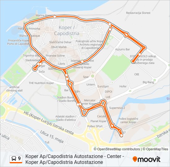 9 bus Line Map