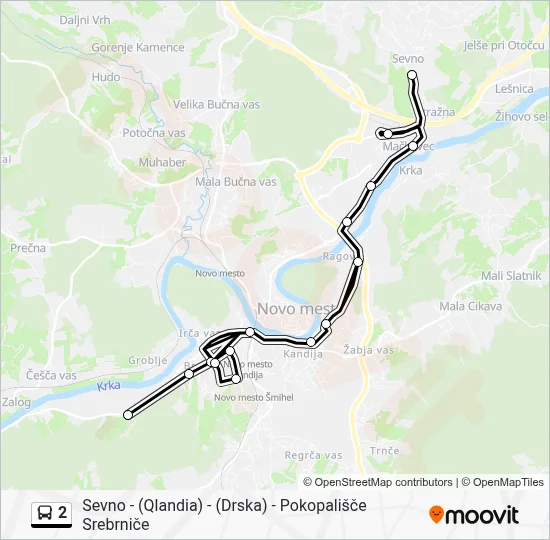 2 Bus Line Map