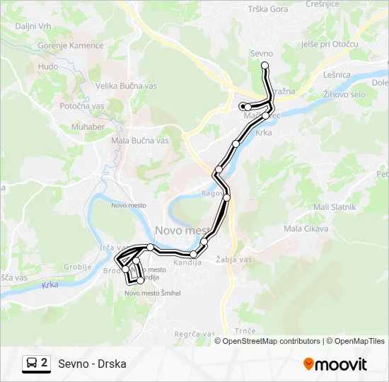 2 Bus Line Map