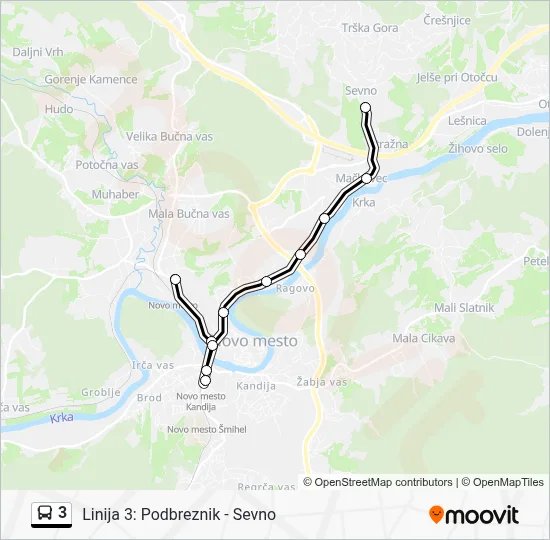 3 Bus Line Map