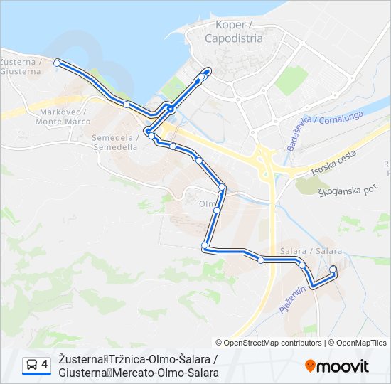 4 Bus Line Map