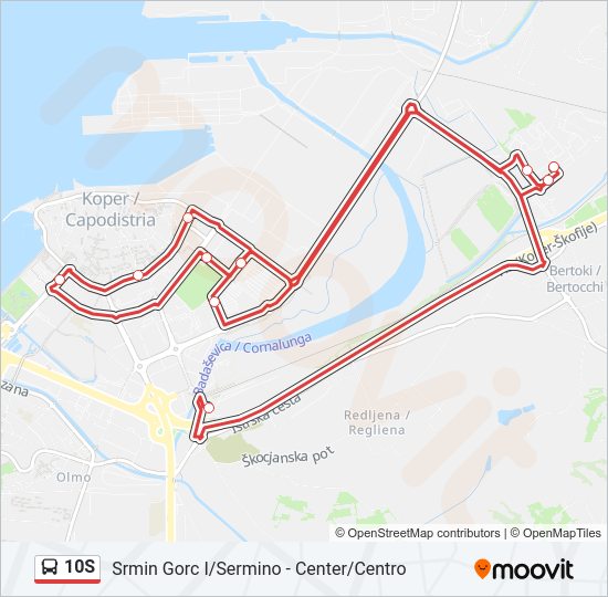 10S Bus Line Map