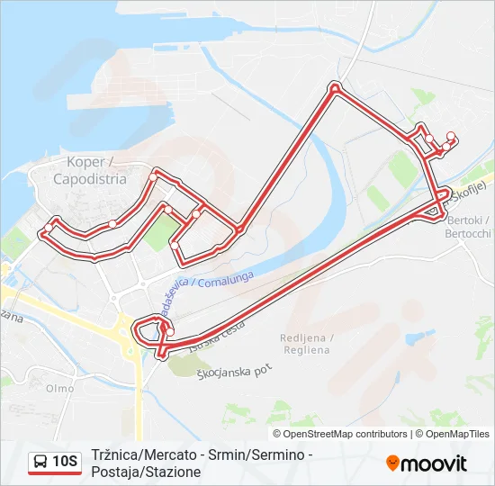 10S Bus Line Map
