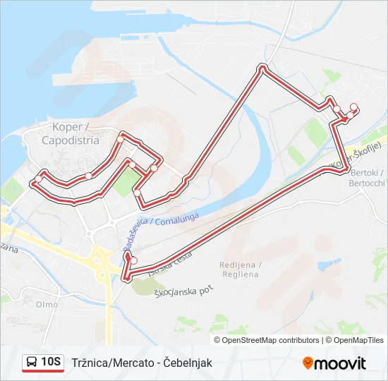 10S Bus Line Map