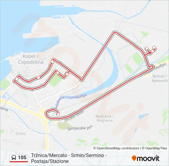 10S Bus Line Map
