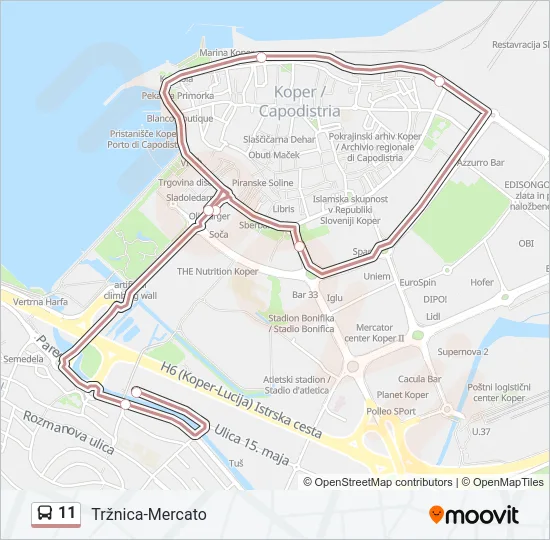 11 Bus Line Map