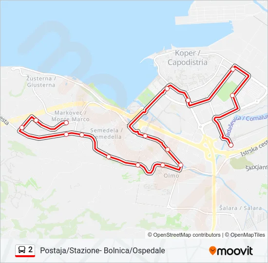 2 Bus Line Map
