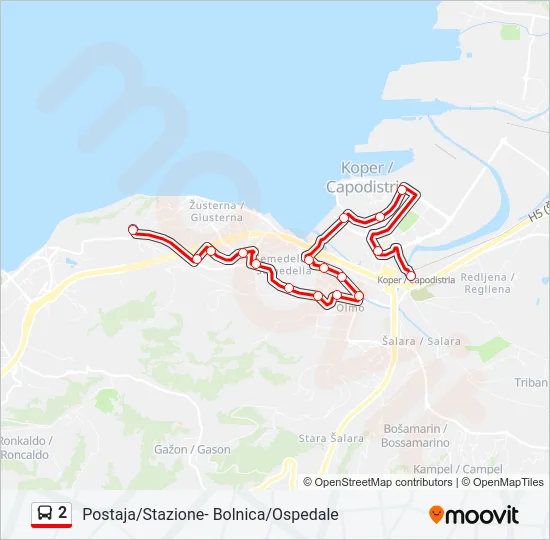 2 Bus Line Map