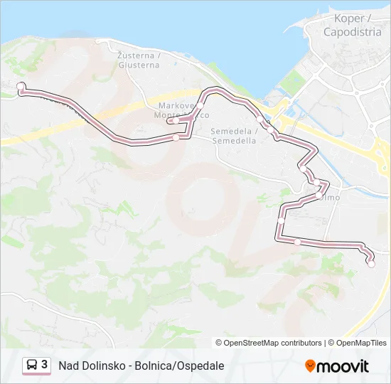 3 Bus Line Map
