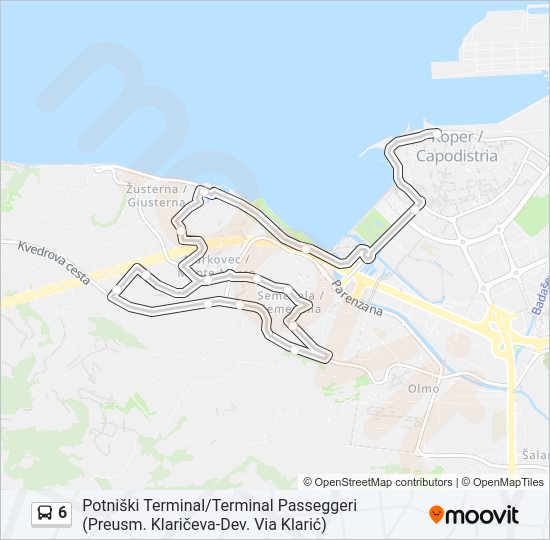 6 bus Line Map