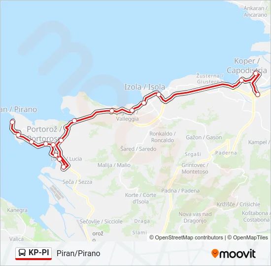 KP-PI Bus Line Map