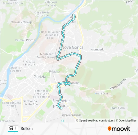 1 Bus Line Map